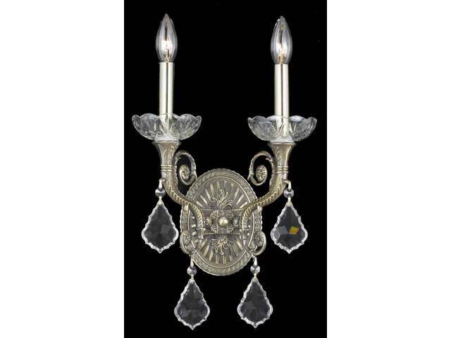2 Light Crystal Brass Sconce O85545