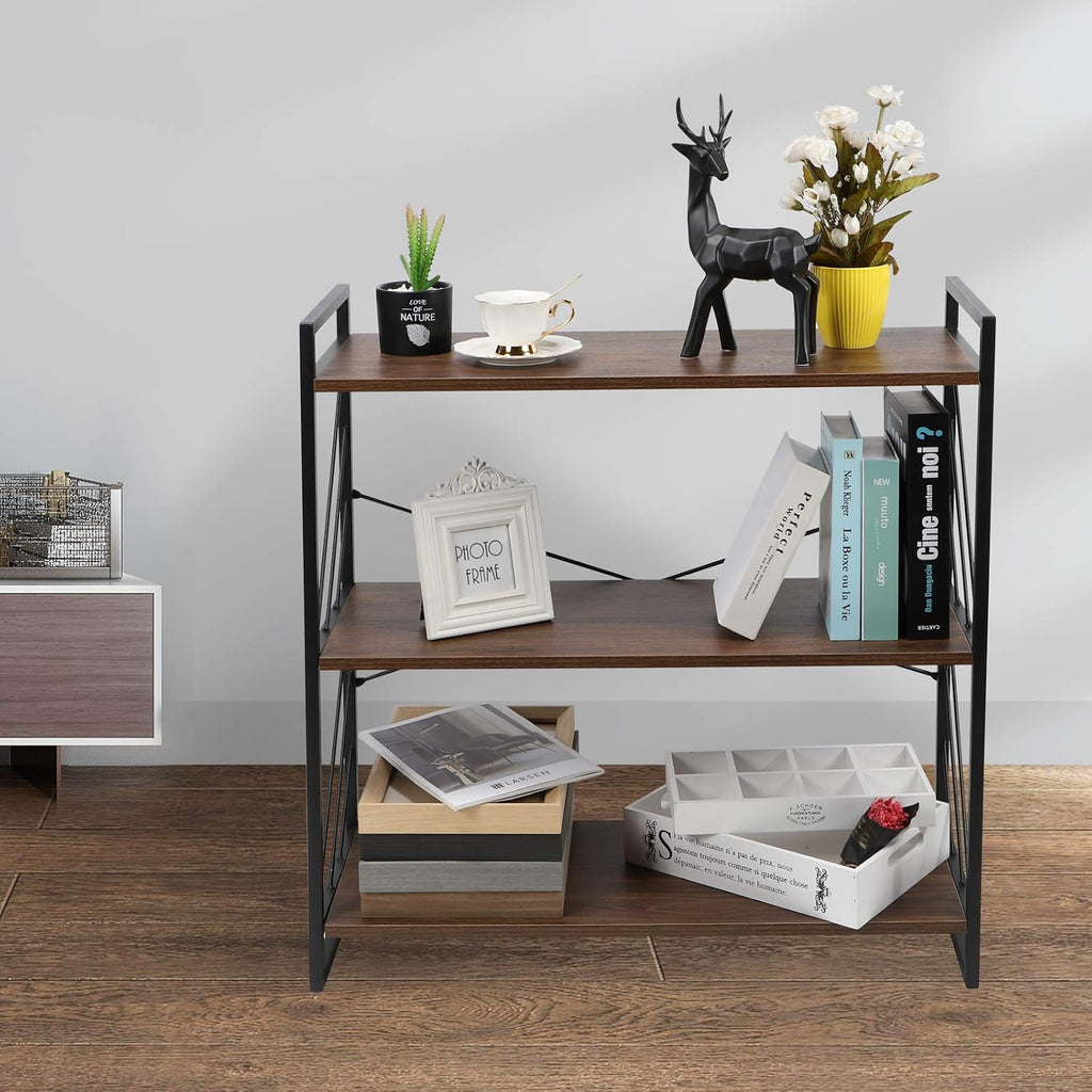 3 Tier Industrial Bookshelf, Walnut I15579