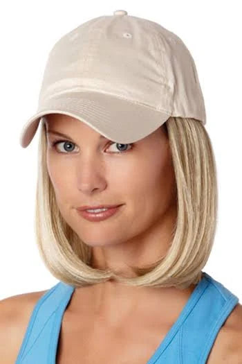 Baseball Cap with Hair Beige L439692