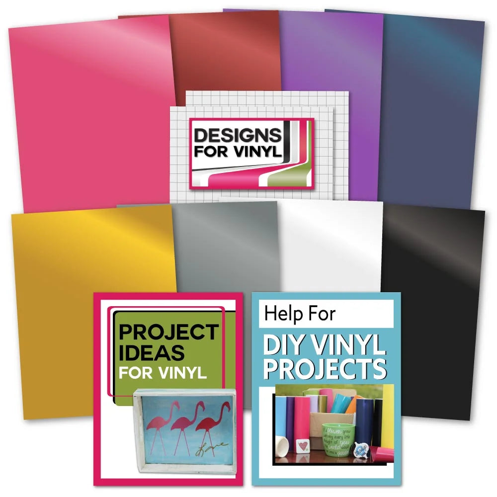 Beginner Bundle Glitter Iron On HTV, Vinyl Sheets, Tool Kit, Pens, eBook G715317