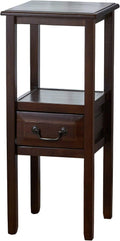 Brown Mahogany Acacia Wood Accent Table with Drawer C120506