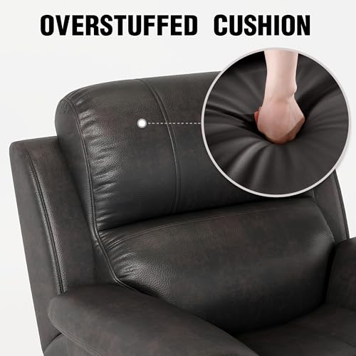 Black Fabric Power Recliner Chair with USB Ports O1449