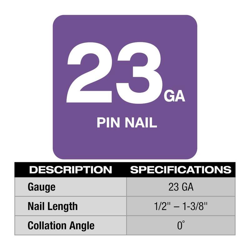 12-Volt 23-Gauge Cordless Pin Nailer with 6.0Ah and 3.0Ah Battery Packs L350748