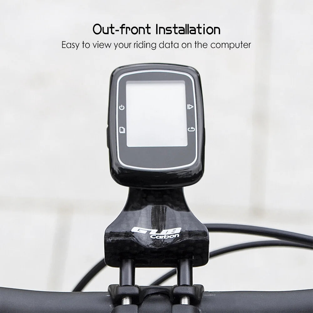 Carbon Fiber Bike Computer Mount Holder with Camera Adapter and Flashlight Holder I83865
