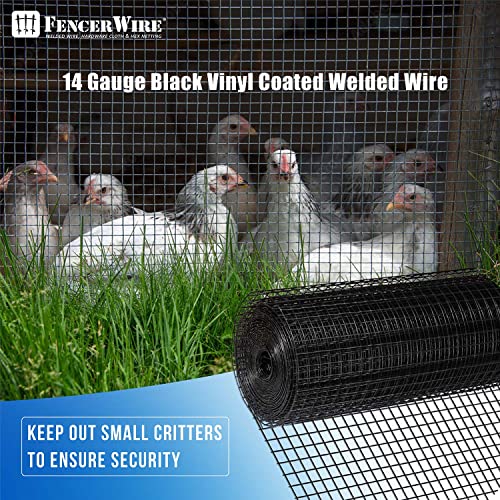 14 Gauge Black Vinyl Coated Welded Wire Mesh 1 inch by 1 inch (2 ft. x 50 ft.) F28182