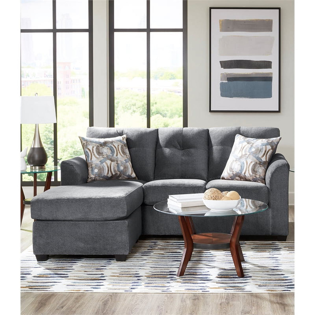 Charcoal Sofa Chaise H712