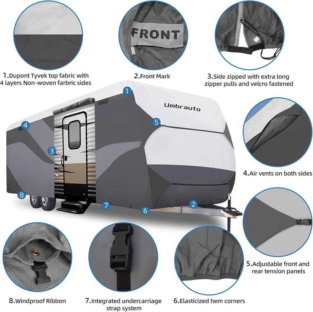 RV Trailer Cover Fits 27‘ - 30‘ Travel Trailer P4134