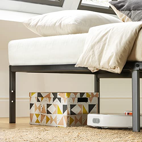 14 Inch White Metal Platform Bed Frame B8811