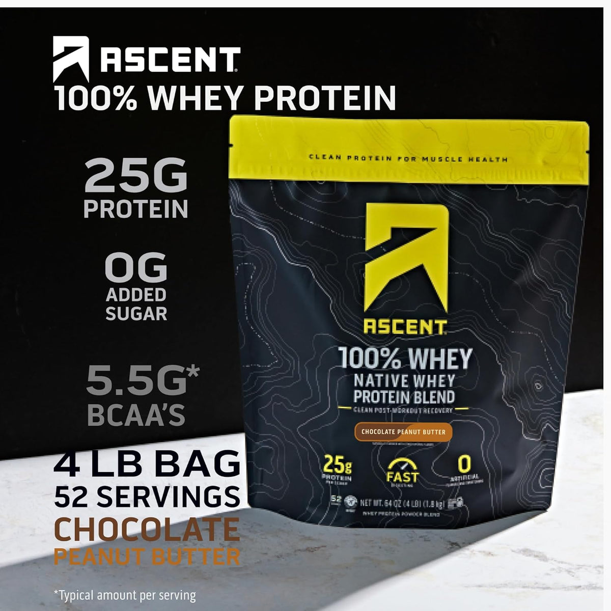 100% Whey Protein Powder, Chocolate Peanut Butter 4 lb & Creatine Monohydrate Powder, Unflavored 45 Servings H6582