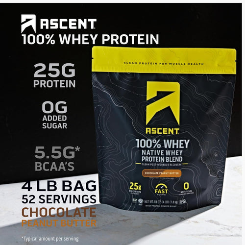 100% Whey Protein Powder, Chocolate Peanut Butter 4 lb & Creatine Monohydrate Powder, Unflavored 45 Servings H6582