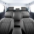 Black Full Set Car Seat Covers PU Leather Linen K692824