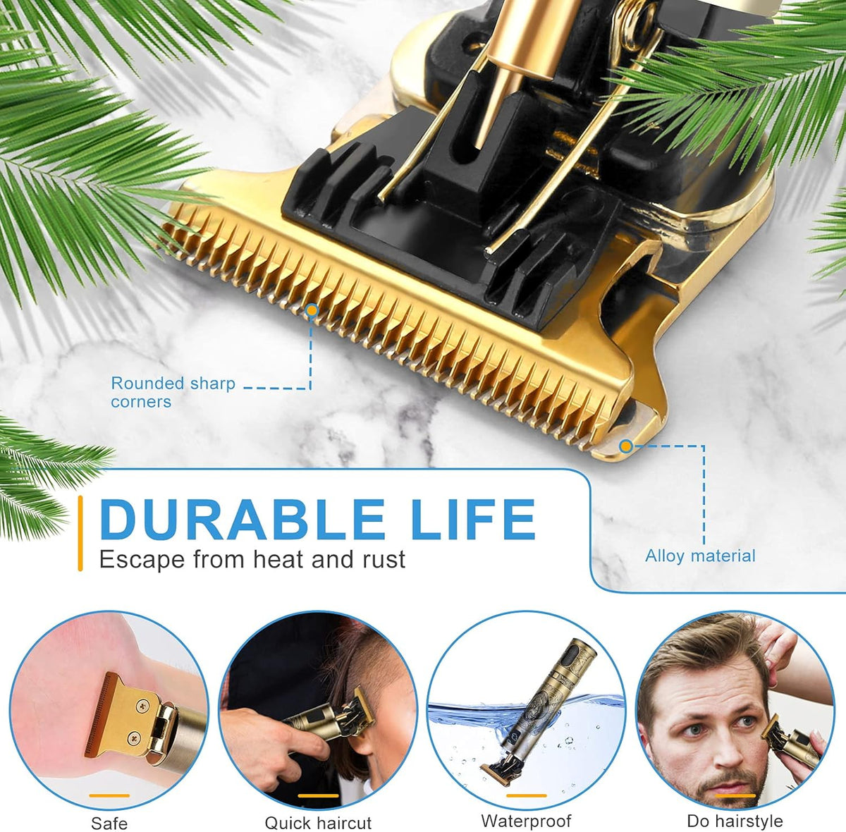 Gold Cordless Hair Clippers with LCD Display P821899