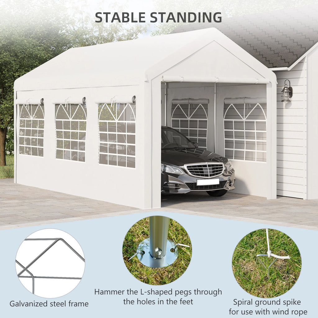 10' x 20' Height Adjustable Carport and Party Tent U813041