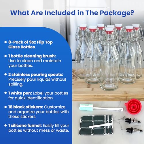 1 Liter Glass Flip Top Bottle Pack of 6 E4385