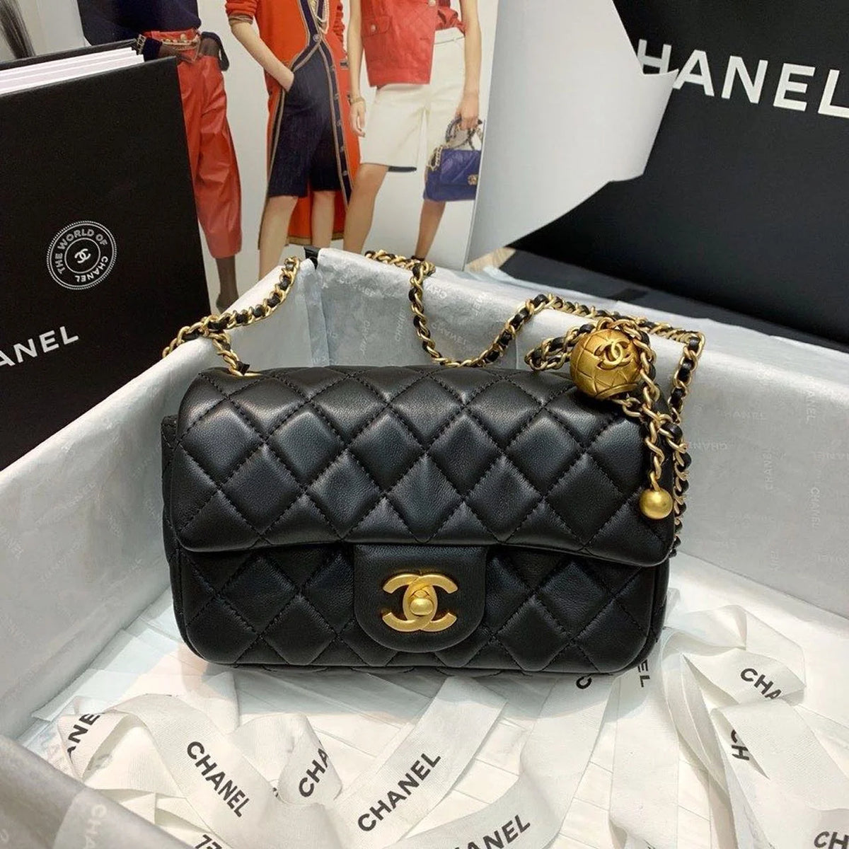 Black Flap Bag D6096