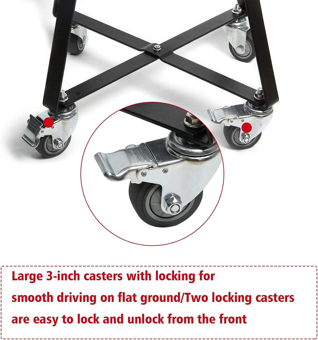 Rolling Cart with Locking Caster Wheels Powder Coated Steel W529