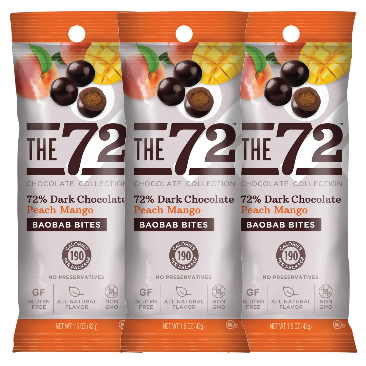 1.5 oz Dark Chocolate Peach Mango Baobab Bites J774