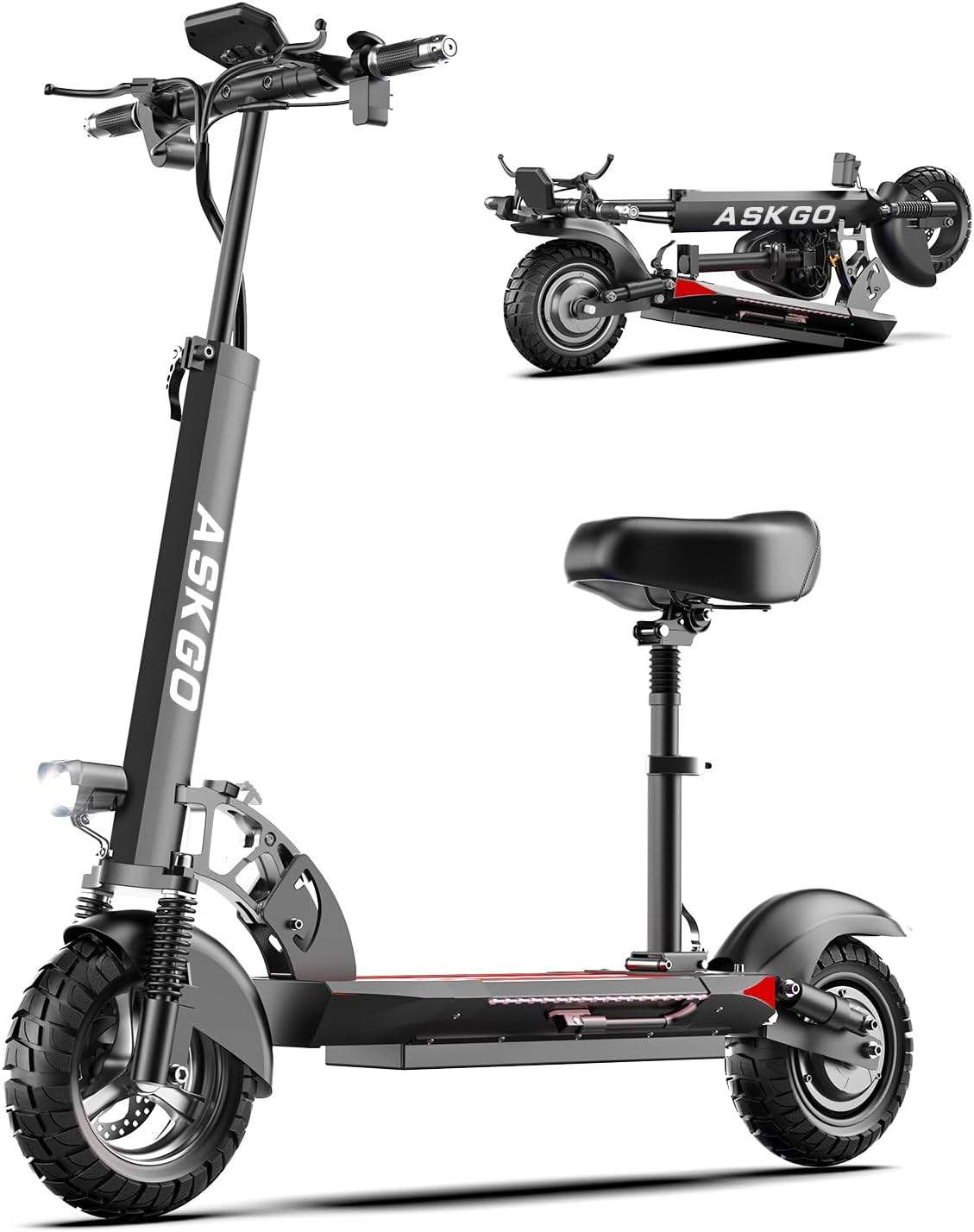 800W Motor 27MPH 35 Miles Range 48V 13AH Li-on Foldable Electric Scooter with Seat F932278