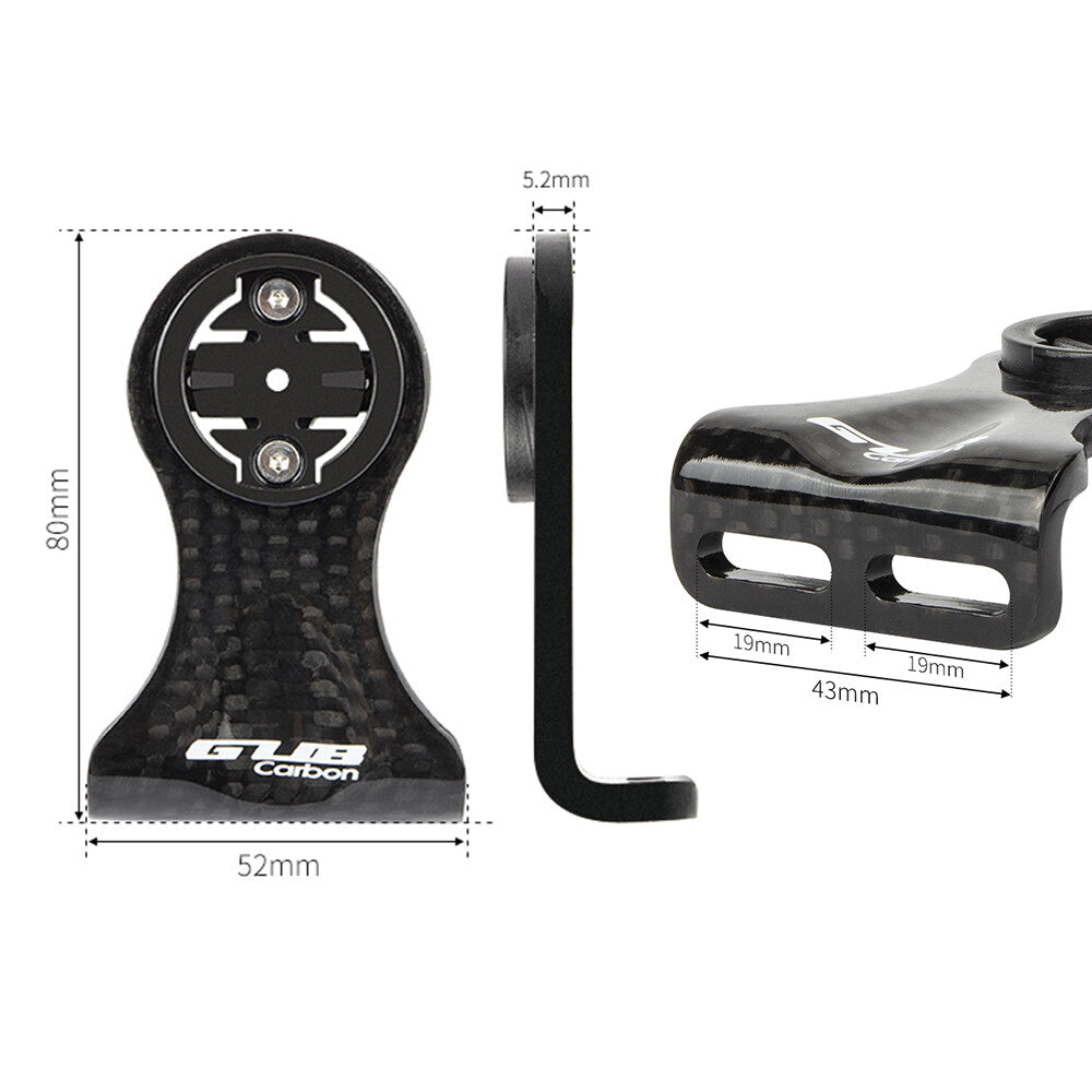 Carbon Fiber Bike Computer Mount Holder with Camera Adapter and Flashlight Holder I83865