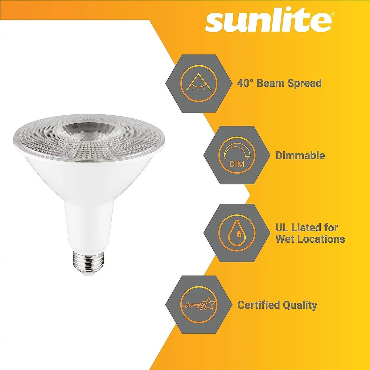 LED PAR38 Long Neck Spotlight Bulb 15 Watts Dimmable 3000K Warm White 6-Pack J5475
