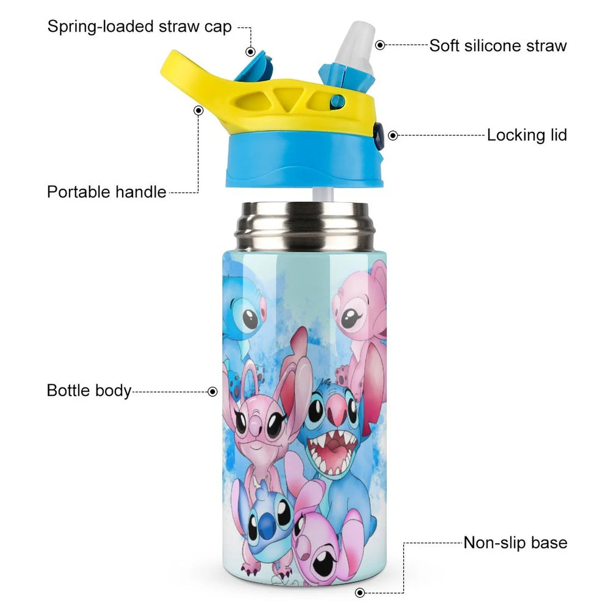 Stainless Steel Vacuum Insulated Water Bottle With Straw Q84532