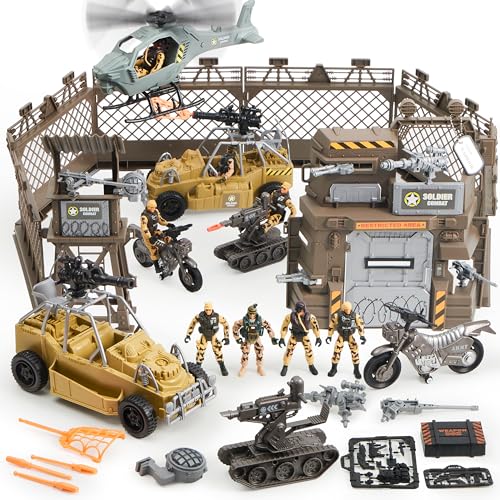 Military Base Toys Set with Army Vehicles and Action Figures U968