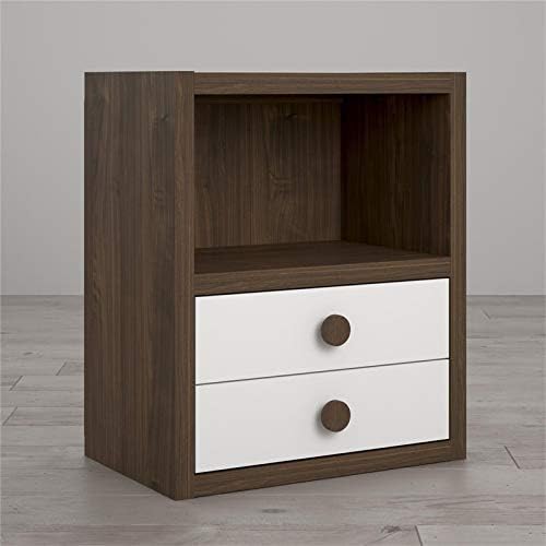 Walnut and White 2 Drawer Bookcase N176969