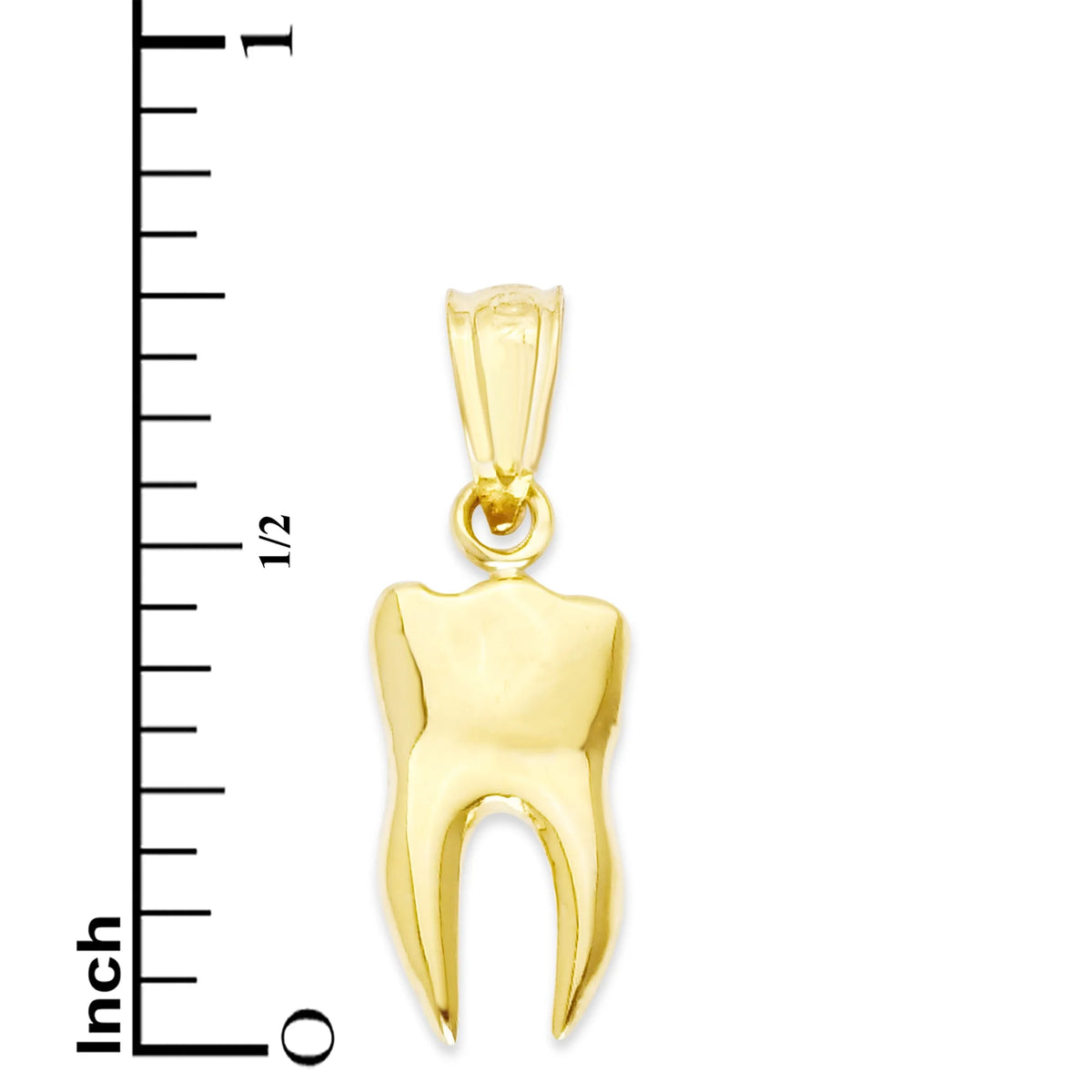 14k Solid Gold Human Tooth Pendant H757813
