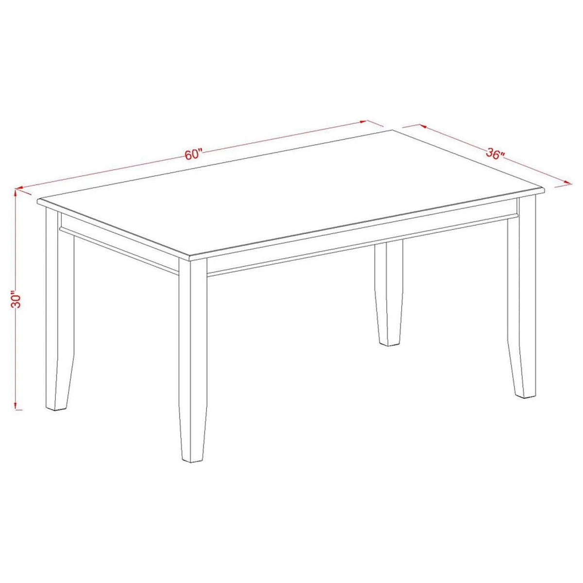5-Piece Dining Table Set with 4 Chairs Mahogany Finish Q49759