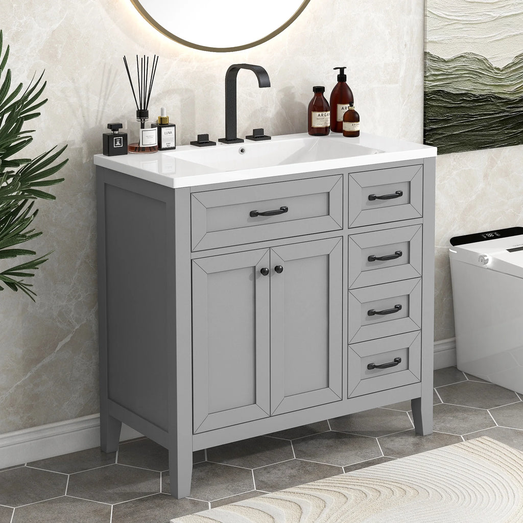36" Grey Bathroom Vanity with Sink Combo G68731
