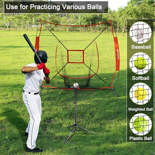 7'×7' Baseball Softball Practice Net with Strike Zone C75291
