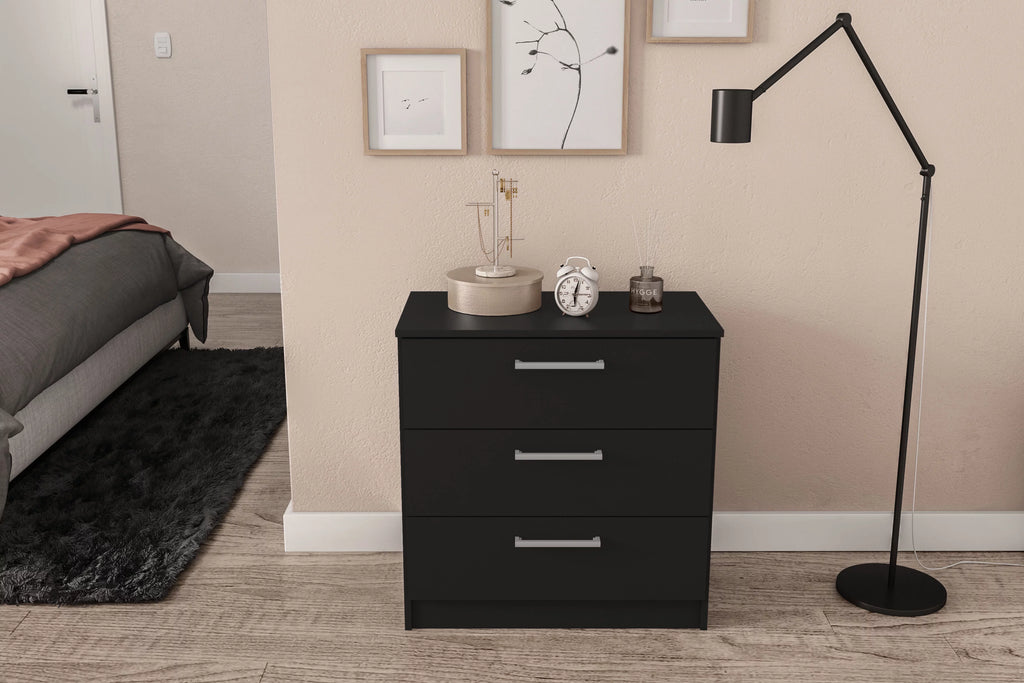 White 3 Drawer Wood Dresser K1732