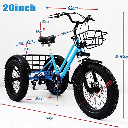 7 Speed 20 inch Fat Tire 3 Wheel Adult Tricycle T282452