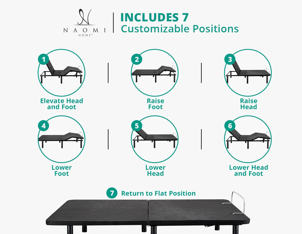 Twin XL Black Adjustable Bed Frame with Remote T216228