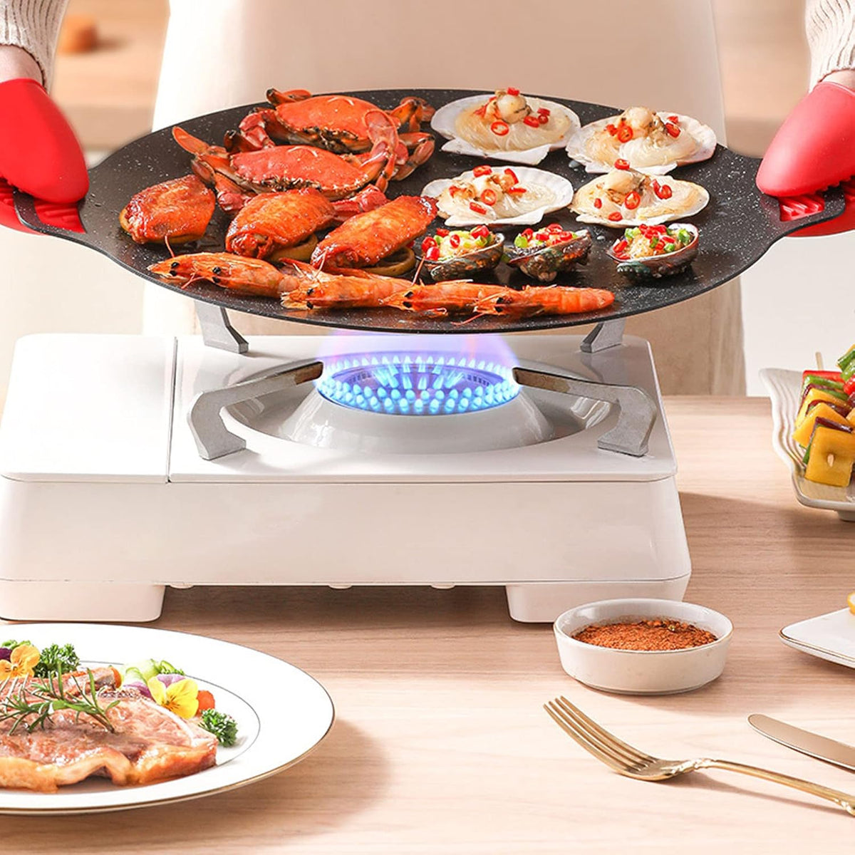 Non Stick Circular Korean Bbq Grill Pan (30cm) R4694