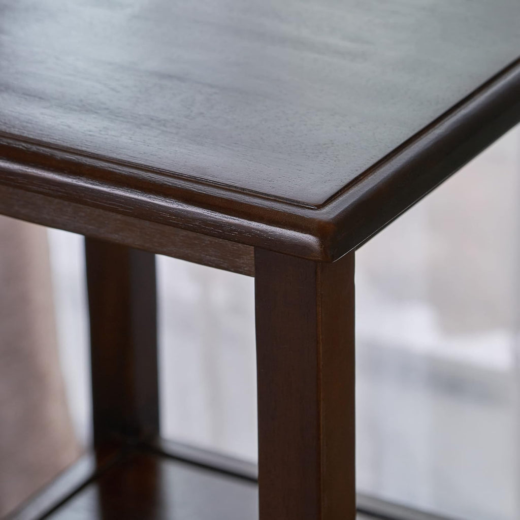 Brown Mahogany Acacia Wood Accent Table with Drawer C120506