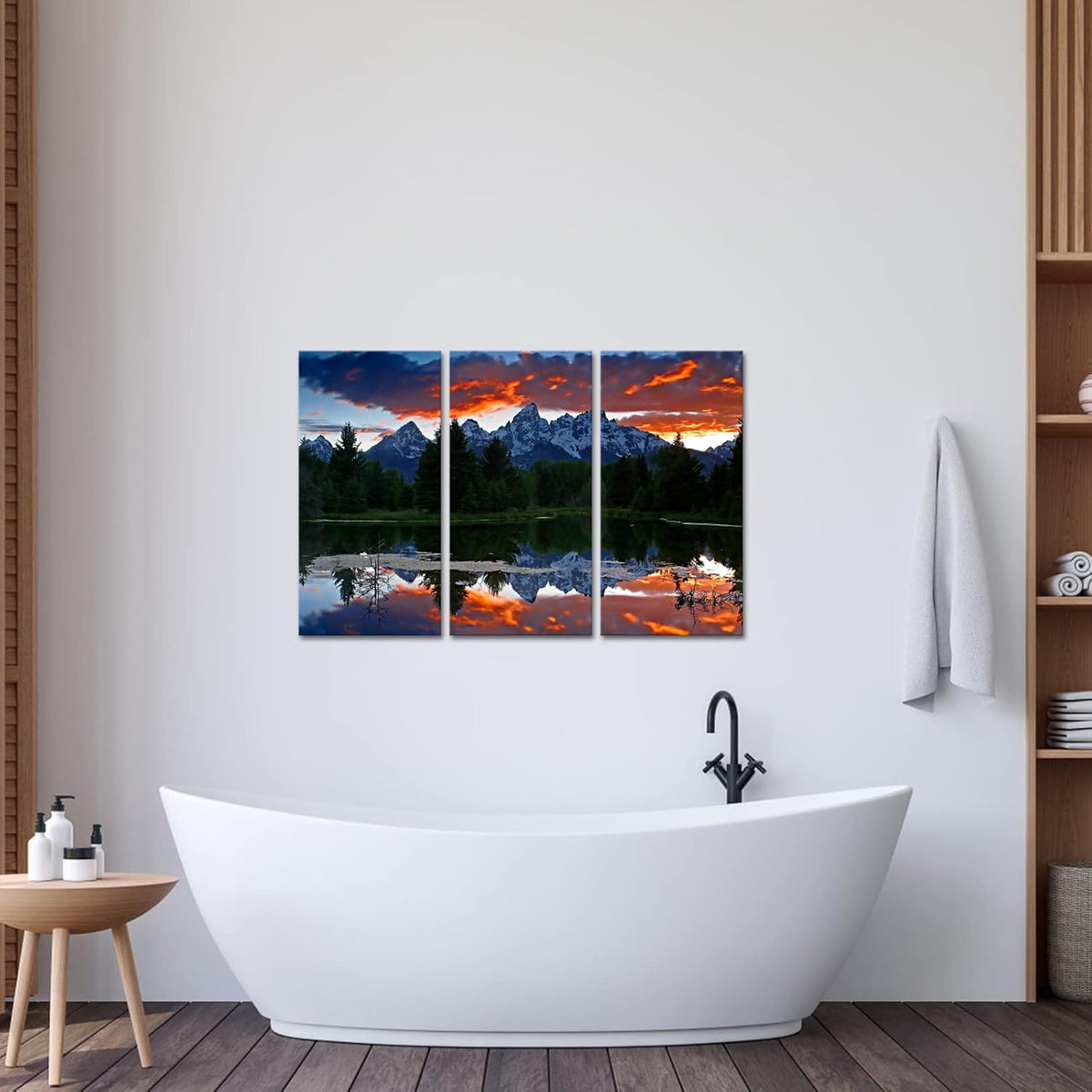 3 Pieces Stretched and Framed Canvas Wall Art Paintings 12x24inchx3pcs I542