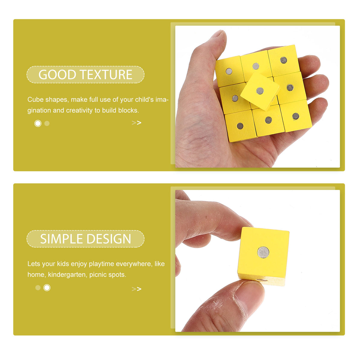 10 Pcs Magnetic Wooden Blocks T568410
