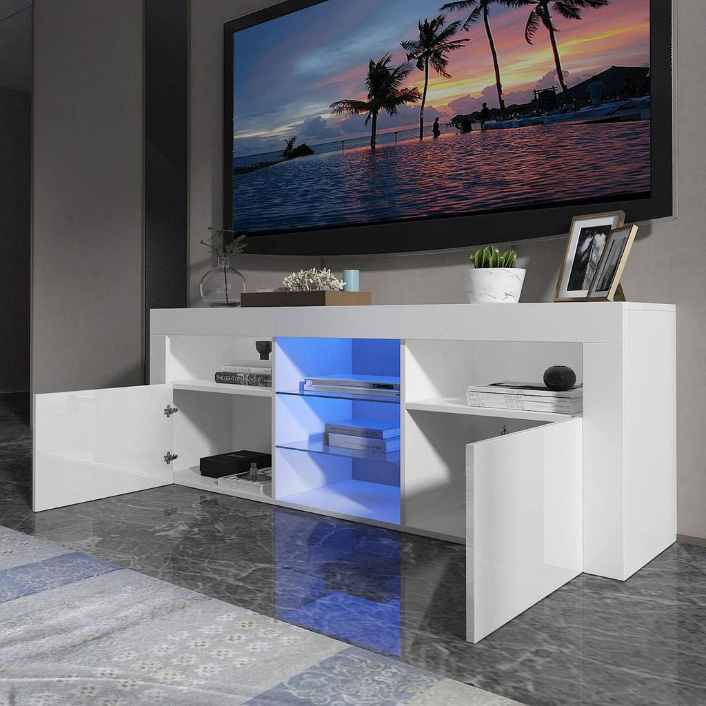 White High Gloss TV Cabinet with Storage and 2 Drawers J34769