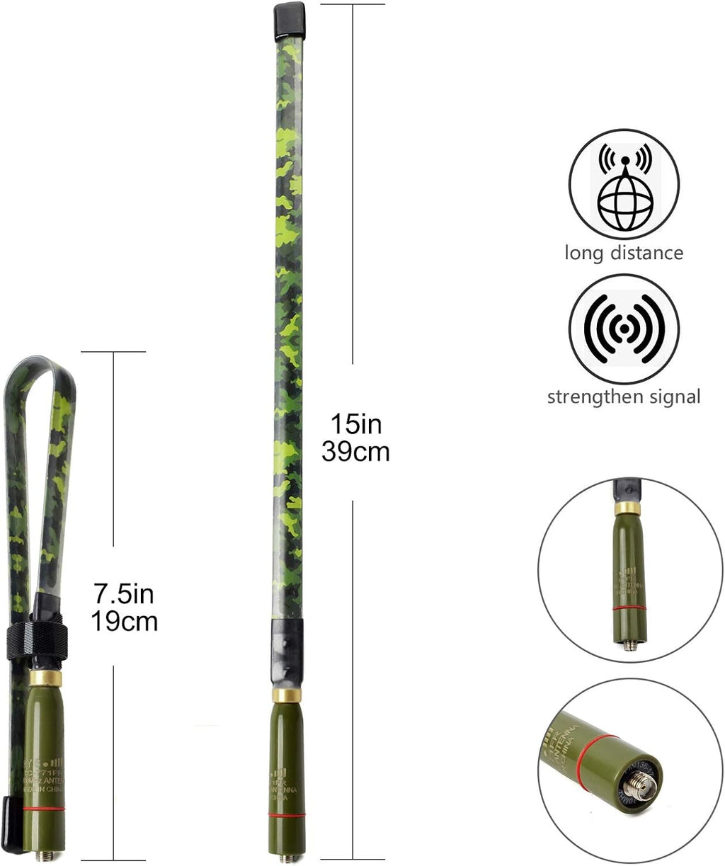 Tactical Foldable Dual Band Antenna, 15.3inch SMA-Female, Pack of 2 E6232