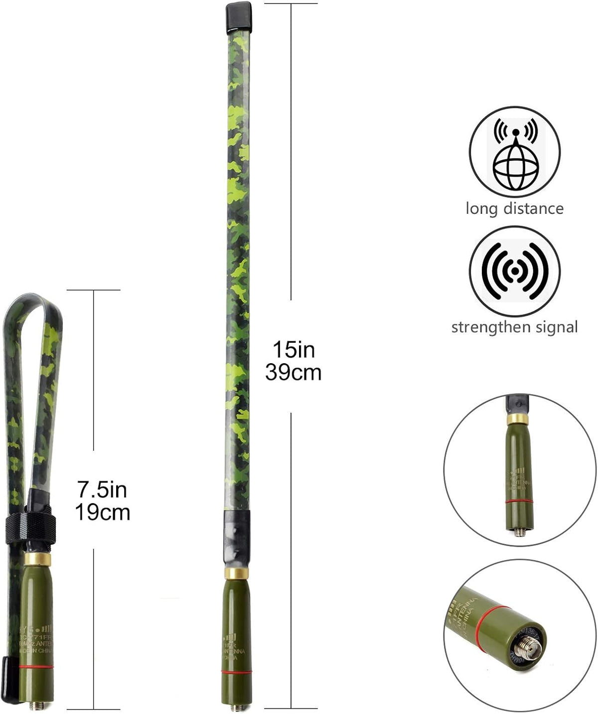 Tactical Foldable Dual Band Antenna, 15.3inch SMA-Female, Pack of 2 E6232