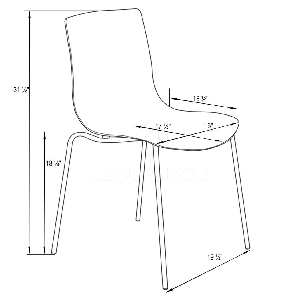 Plastic Dining Chair Set of 4 F783