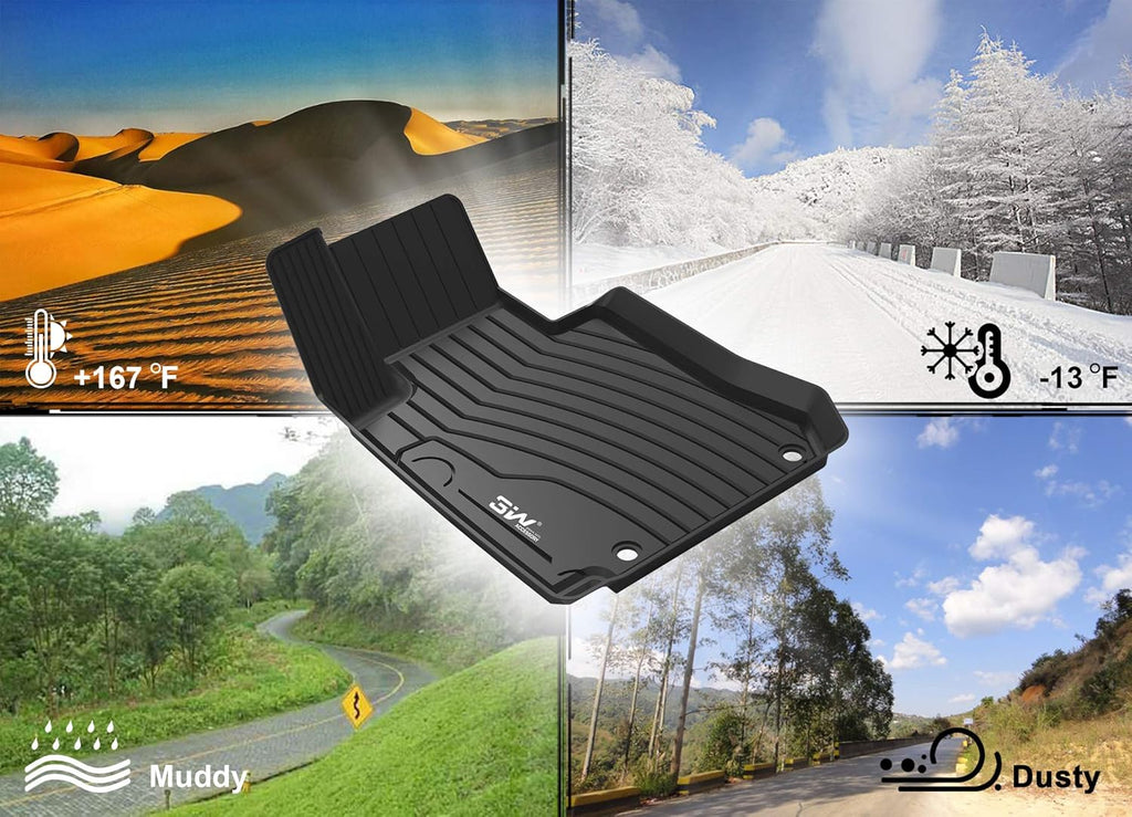 TPE All Weather Custom Fit Floor Mats Black Full Set H7986