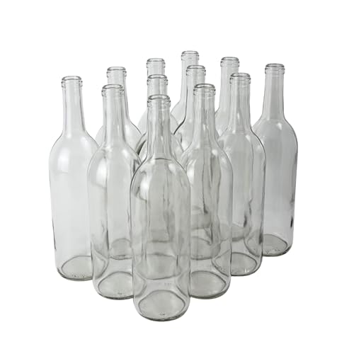 12 Clear Wine Bottles 750 ml V735799