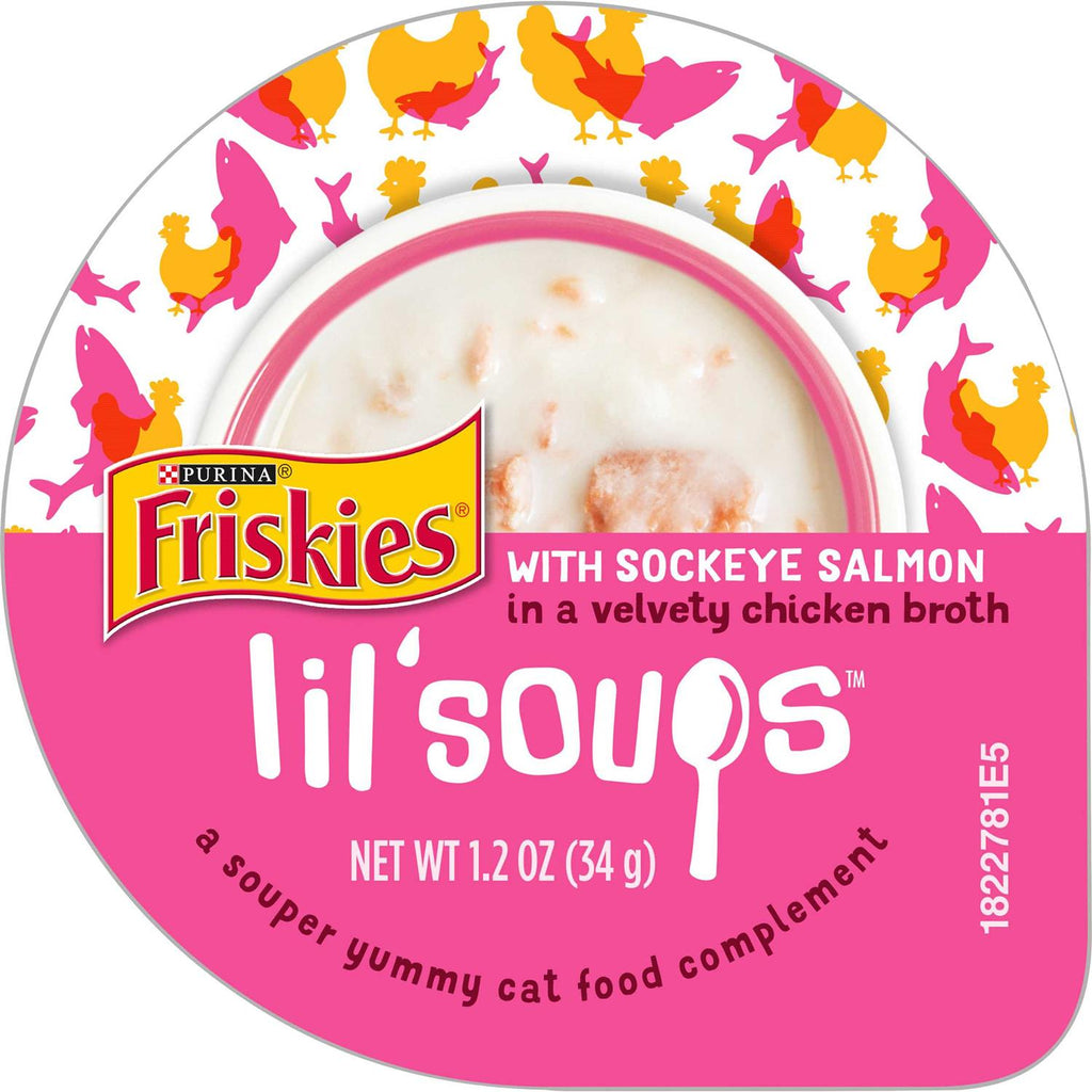 Lil' Soups with Sockeye Salmon in Chicken Broth Lickable Cat Food Topper, 1.2-oz cup, case of 8 I825358
