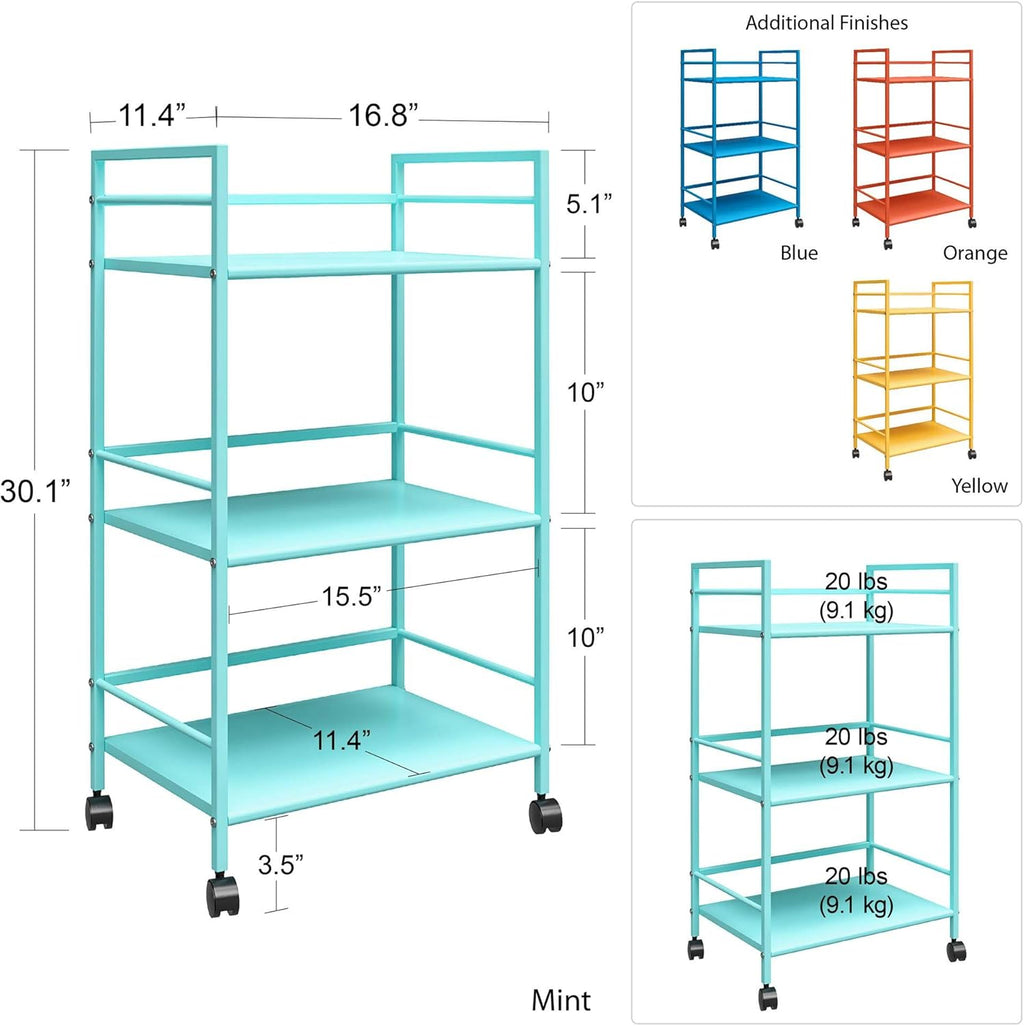 Mint Metal Rolling Cart F970292