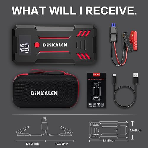 Car Battery Jump Starter 3000A Portable 12V Jump Starter with Jumper Cables and LED Lights Y345742