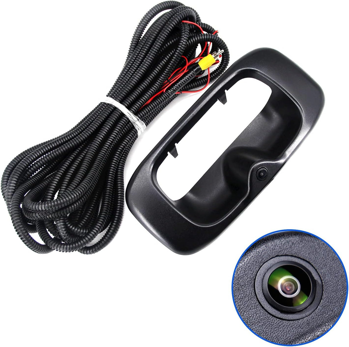 Rear Tailgate Handle Backup Camera Compatible with Chevy Silverado GMC Sierra 1999-2006 Black Pack of 2 Q2867