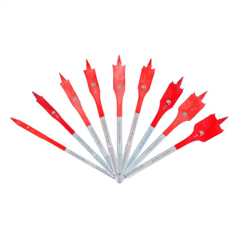 High Carbon Steel Spade Bit Set 9-Piece O8405