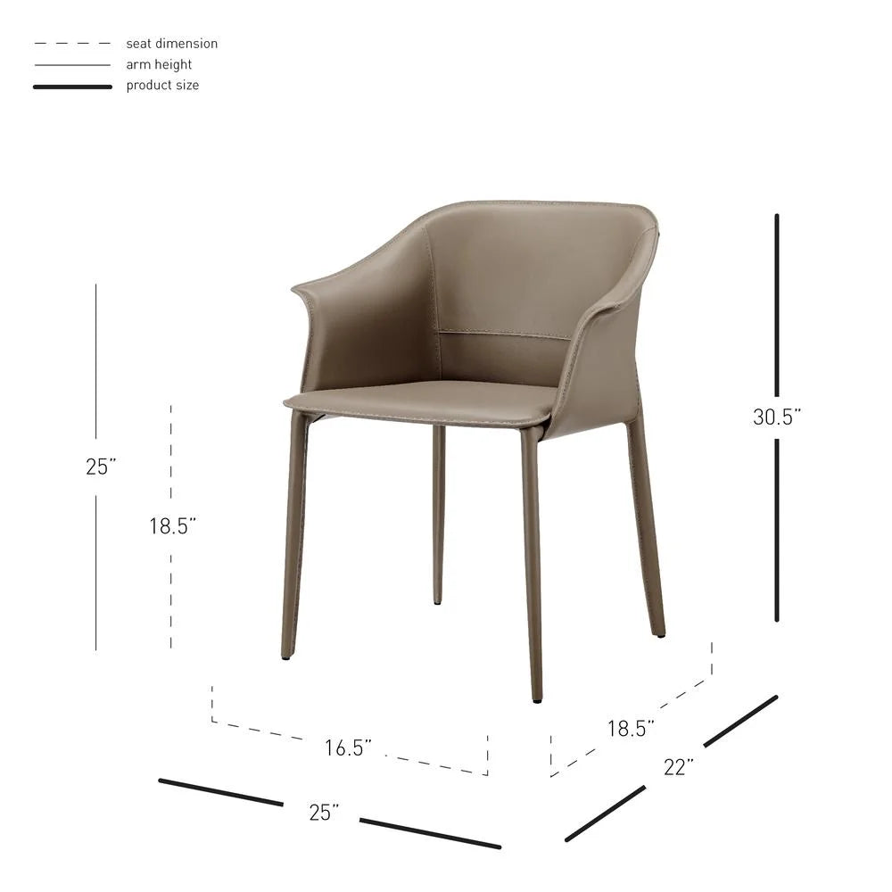 Recycled Leather Dining Arm Chair Z622